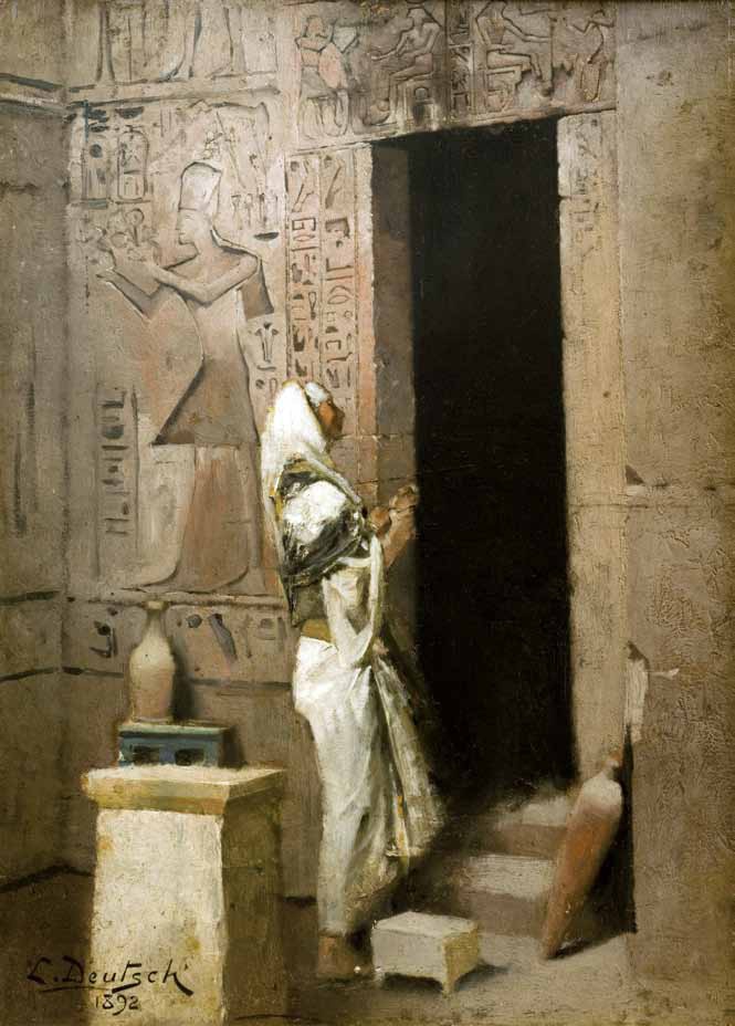 Ludwig Deutsch – Egyptian Priest Entering a Temple