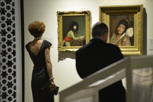 Guests viewing Egyptian Girl by Gerome and The Algerian Spinner by Taupin