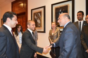 Mr Gabr with Mr Mohamed Mubarak, Mr Ahmed Saad Zaghloul to the left