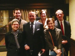 Mr Shafik Gabr (centre), Mrs Judith Goldstein (to the left), Ms Vedrana Partalo (to the right), Mr Jeff Walls (far right), Ms Christina Fallon (centre back), Mr Morgan William (far left)