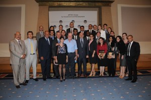 Fellows with Mr Shafik Gabr, Dr Samir Radwan, Amb. Sameh Shoukry, Former Minister Mohamed Orabi, Mr Hussein Fahmy and Amb. Amr Henawy