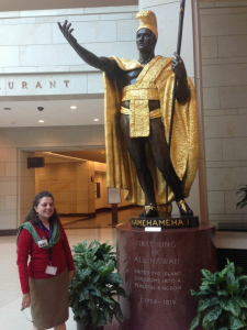 Reem in front of Kamehameha statue, US Capitol