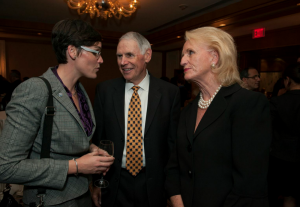 Christina Fallon with her parents, Admiral and Mrs William Fallon