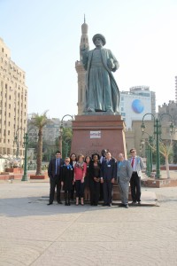 Gabr Fellows at Omar Makram Statue