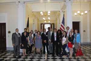 Dr Quintan Wiktorowicz with the Fellows, The White House