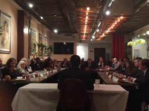 Amitabh Desai meets with the Gabr Fellows in the Financial District