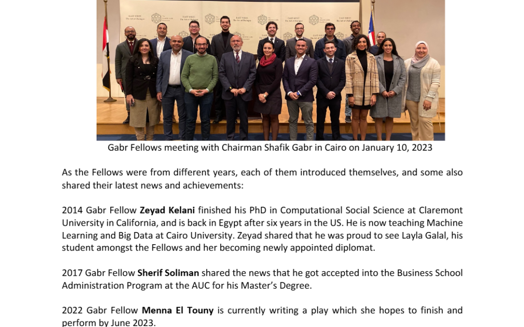 Gabr Fellows Meeting – 10 January 2023