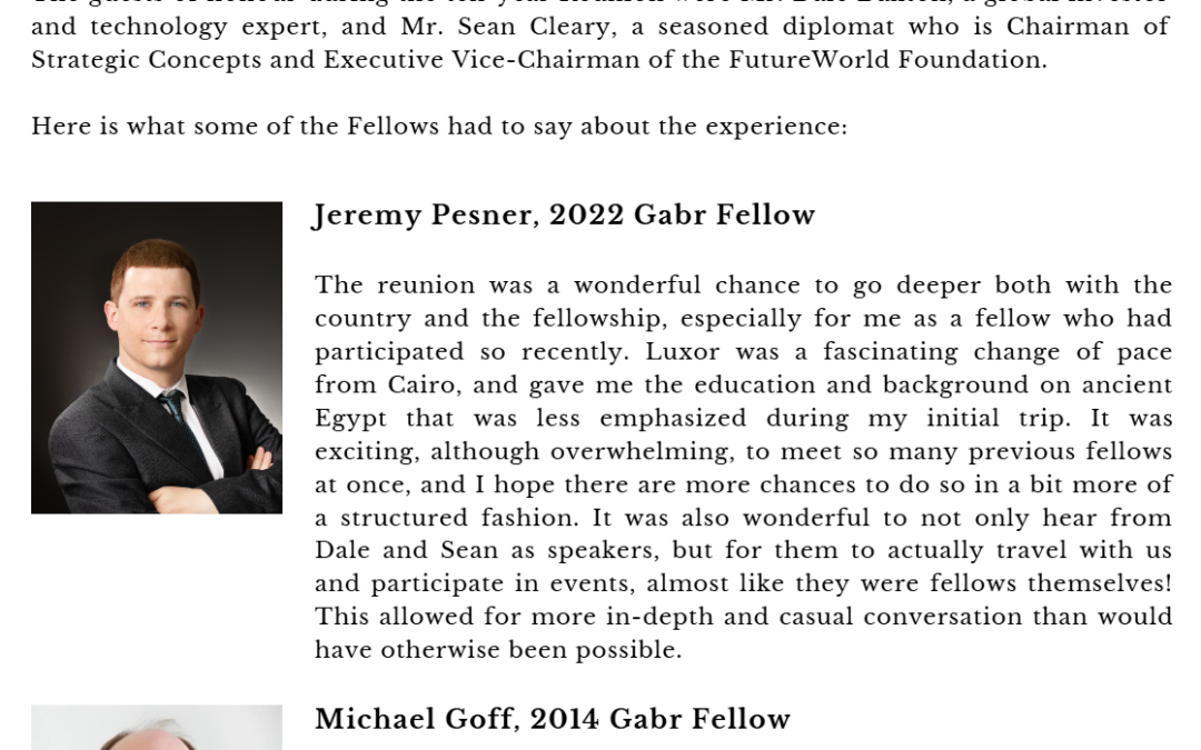Gabr Fellows Ten-Year Reunion – Impressions From The Fellows