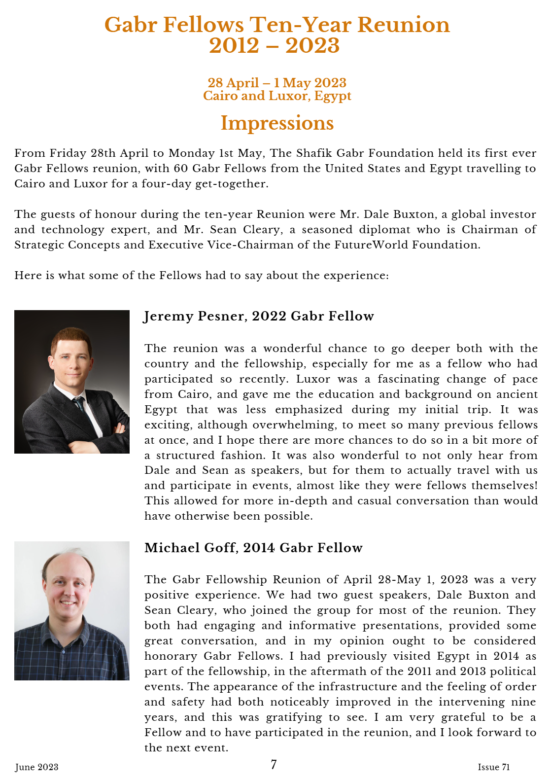 Gabr Fellows Ten-Year Reunion – Impressions From The Fellows